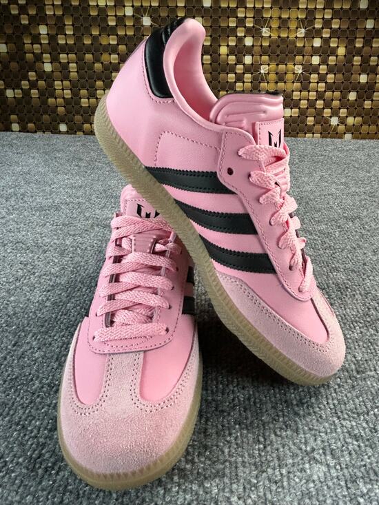 adidas Other - Adidas Samba Messi Pink Black Gum Sneakers Youth 4 Women's 5.5 Soccer Shoes